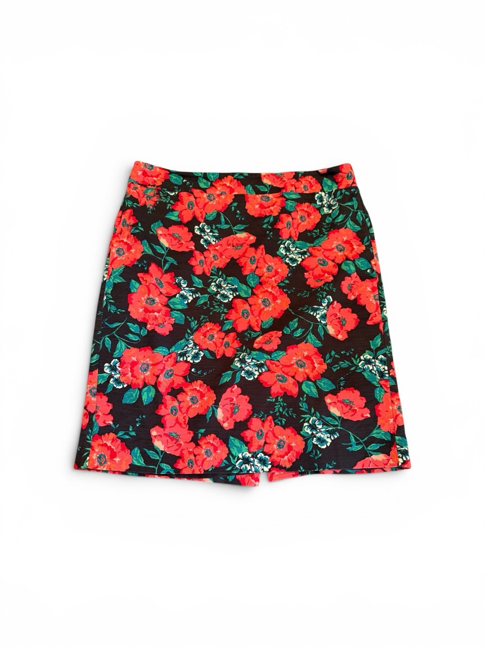 Ann Taylor Floral Pencil Skirt in Red and Black